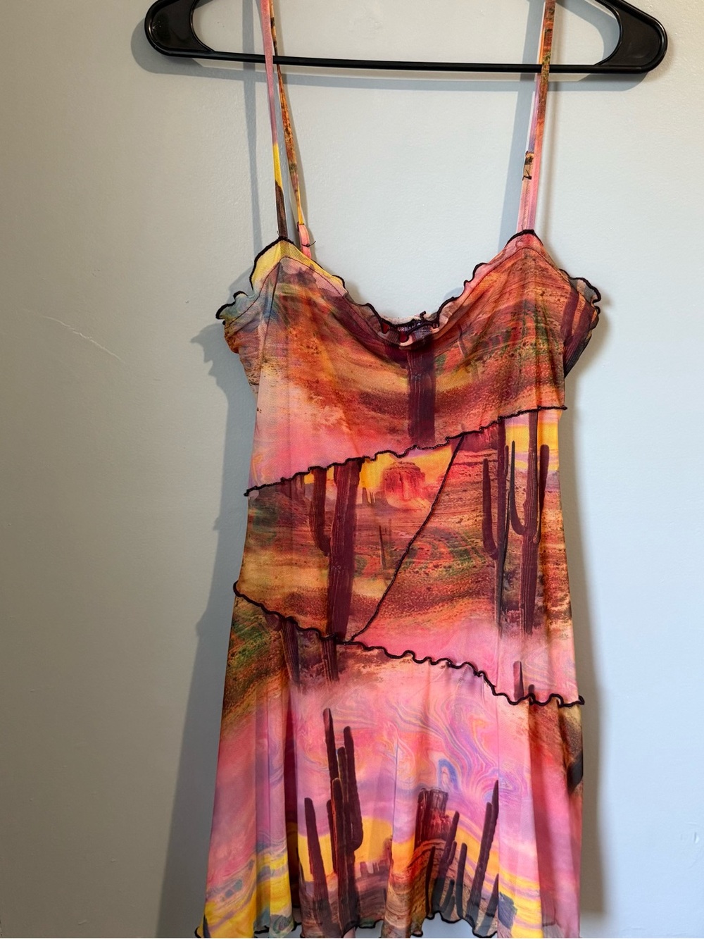 Urban Outfitters Pink Orange Desert Print Slip Dress